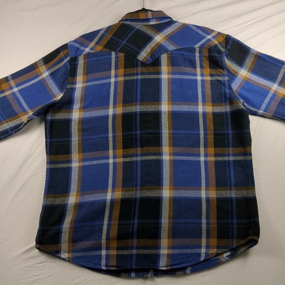 Levi's Men's Fall-Colored Plaid Button Down Light Weight Flannel Cotton Shirt Lg - Picture 4 of 12